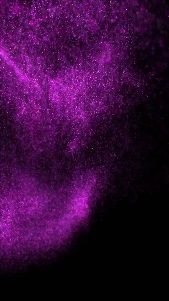 Astratto Ambiente Vorticoso Luminoso Viola Particelle Volantino Sfondo Concetto Verticale — Foto Stock