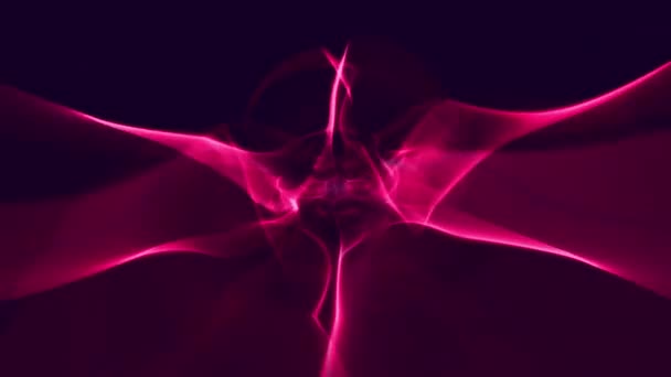 暗い背景にピンクのプラズマエネルギー力フィールドループを回転する抽象的な回転 サイケデリック進化するグラデーションライトフレアグラフィックバックプレートコピースペースデザイン要素の汎用アート3Dアニメーション — ストック動画