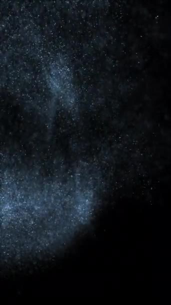 Абстрактный Затмевает Фон Сверкающих Светящихся Серебряных Шариков Вертикальная Концепция Анимации — стоковое видео