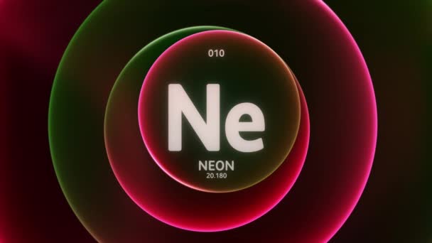 Neon Jako Prvek Periodické Tabulky Koncept Animace Abstraktní Červené Zelené — Stock video