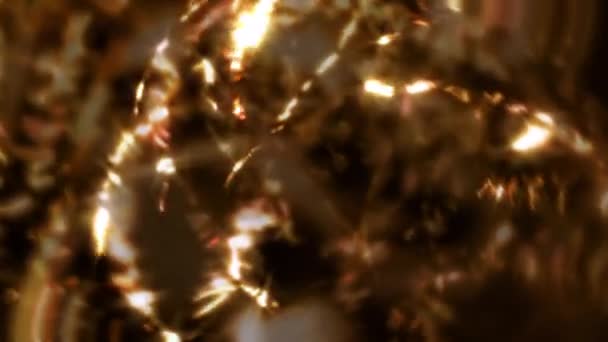 Zlatý Abstraktní Okouzlující Elegantní Vánoční Třpyt Pozadí Smyčka Koncept Animace — Stock video