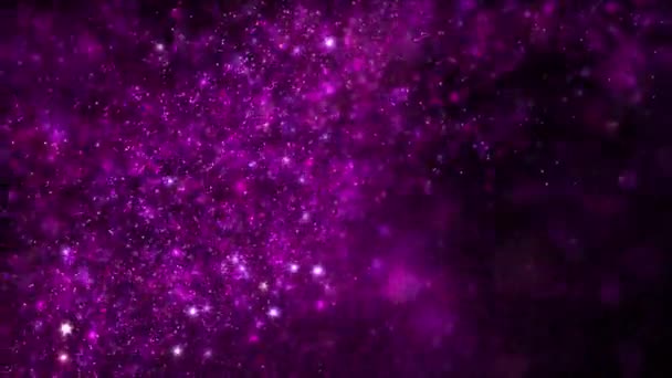 Fondo Bucle Ambiental Abstracto Partículas Luminosas Color Púrpura Giratorias Concepto — Vídeos de Stock