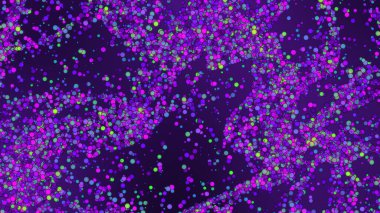 Soyut mor yeşil daireler. Renkli kopyalama alanı arkaplan deseni, aydınlatılmış ışık parlıyor ve metin için yer. İniş sayfası, grafik tasarımı, afiş ve poster için 3B Görüntü