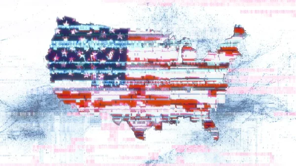 Amerika Birleşik Devletleri Bayrağını Soyut Dijital Kod Arka Planında Abd — Stok fotoğraf