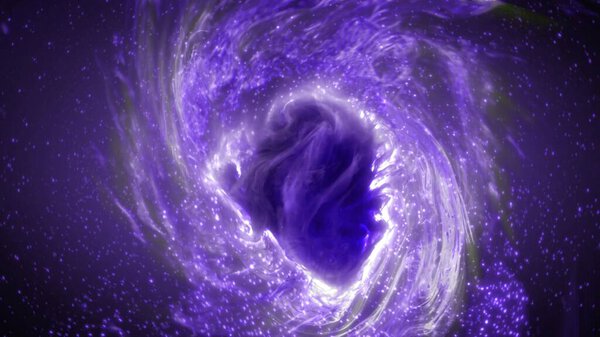 Абстрактный фиолетово-белый космический луч, вращающийся вокруг гипсового вихря. 3D иллюстрации концепция шаблон фона для медитации, религиозных и эфирных событий, и празднование.