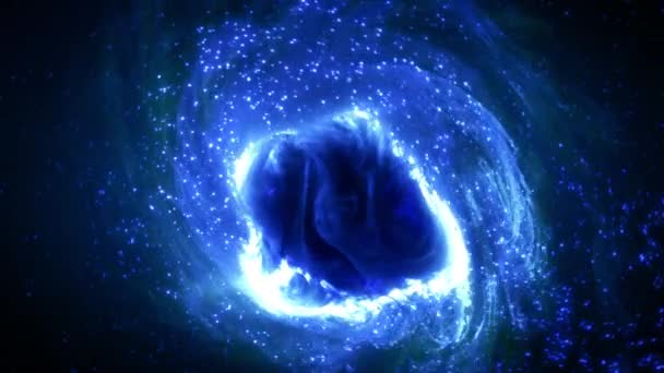 深宇宙にある巨大なエイリアンスパイラル銀河 宇宙の奇妙な世界を描いたサードパーティの要素なしで作成された架空の銀河の奇妙な方法の3Dアニメーション — ストック動画