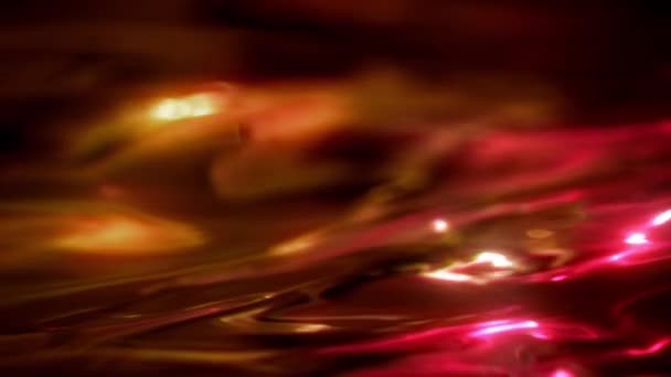 Eleganckie Abstrakcyjne Zbliżenie Makro Fali Wody Tle Pętli Złoty Czerwony — Wideo stockowe