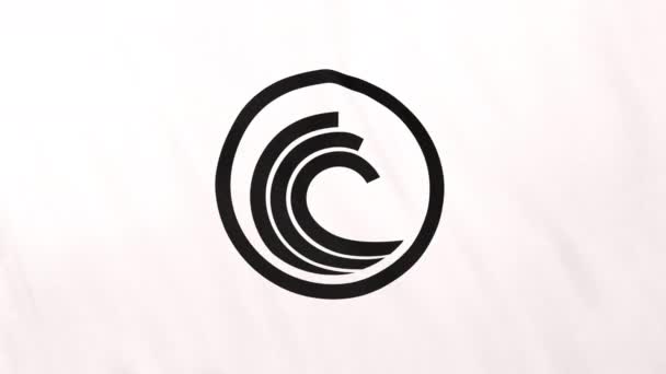 Bittorrent Btt Muntpictogram Logo Witte Vlag Banner Achtergrond Concept Animatie — Stockvideo