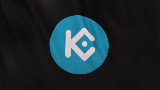Kucoin Token Kcs Coin Icône Logo Sur Fond Bannière Drapeau — Video