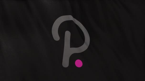 Gri Bayrak Arka Planında Dot Polkadot Sikke Simgesi Logosu Defi — Stok video