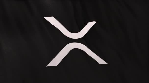 Xrp Ripple Coin Icon Logo Gray Flag Banner Background Concept — Stock Video