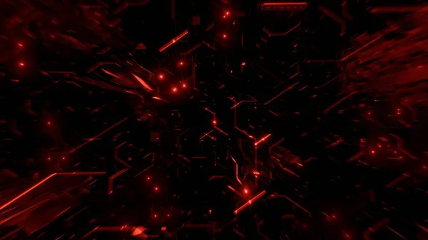 Futuristic Abstract Illustration Background Red Virtual Reality Environment Digital Network — Stock Photo, Image