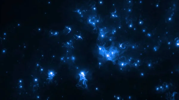 Blue Illuminated Plasma Nanotechnology Particle Energy Banner Background Abstract Animation — Stock Photo, Image