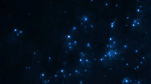 Fond Lumineux Bleu Bannière Énergie Particule Nanotechnologie Plasma Concept Abstrait — Photo