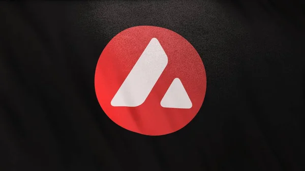 Siyah Bayrak Arkaplanındaki Çığ Avax Bozuk Para Simgesi Logosu Defi — Stok fotoğraf