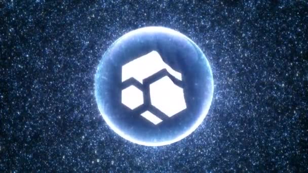 Zelcore Flux Coin Abstrakte Futuristische Digitale Kryptowährung Hintergrund Und Blockchain — Stockvideo