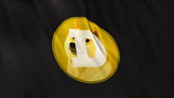Doge Ikona Monety Dogecoin Szarym Tle Banera Koncepcja Animacji Dla — Wideo stockowe