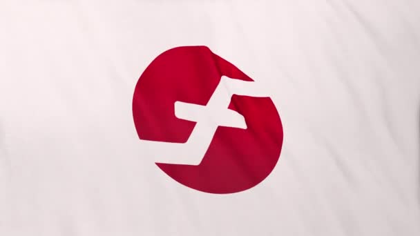 Firo Coin Logo Icono Sobre Fondo Bandera Blanca Concepto Animación — Vídeo de stock