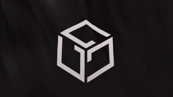 Gry Gala Logo Ikony Monety Tle Czarnej Flagi Banera Concept — Wideo stockowe