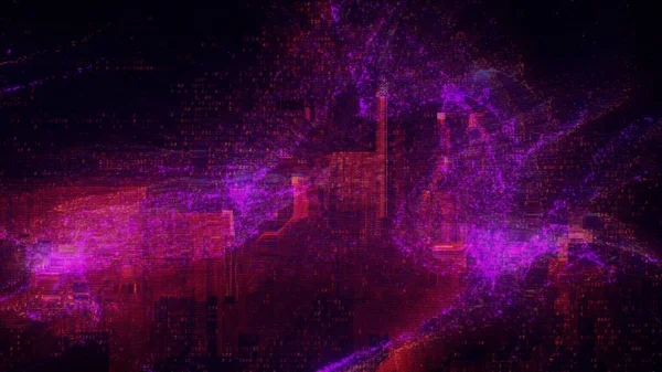 Różowy Fioletowy Abstrakcyjny Kod Cyfrowy Koncepcja Ilustracji Tło Jako Sztuczna — Zdjęcie stockowe