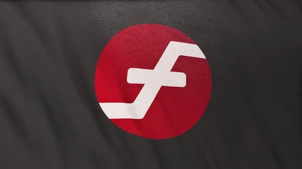 Firo Coin Icoon Logo Grijze Vlag Banner Achtergrond Concept Illustratie — Stockfoto
