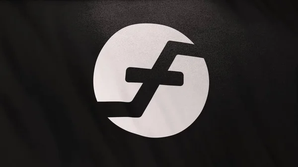 Siyah Bayrak Arkaplanında Firo Coin Simgesi Logosu Defi Borsasında Işlemleri — Stok fotoğraf
