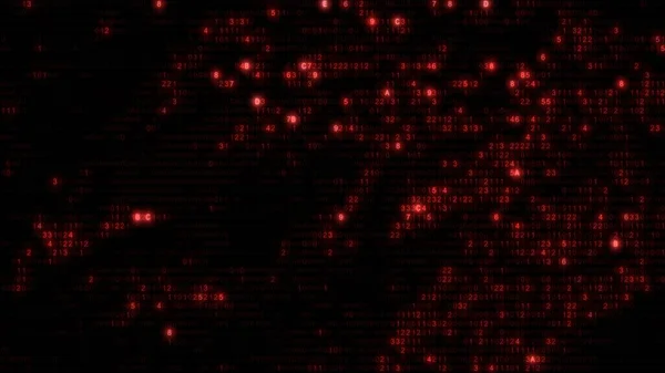 추상적인 빨간색 컴퓨터 프레임 템플릿을 바이너리 암호화 알고리즘 스크린 일러스트 — 스톡 사진