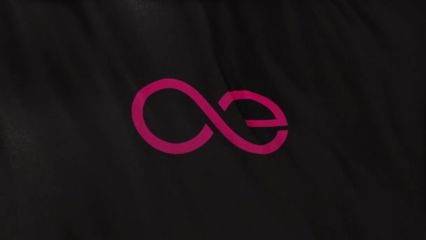 Aeternity Logotipo Del Icono Moneda Fondo Bandera Negra Concepto Animación — Vídeos de Stock