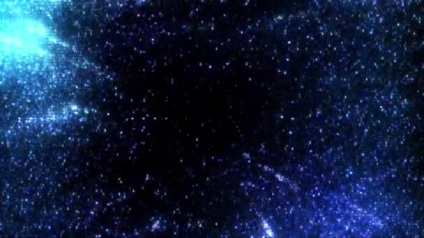 Sanal Uzayda Parlayan Bir Sıfır Simgelerini Gösteren Soyut Ikili Mavi — Stok video