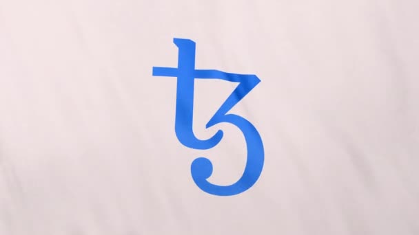 Logo Ikony Monety Tezos Lite Xtz Białym Tle Banera Concept — Wideo stockowe