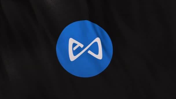 Axie Infinity Axs Ikona Mince Logo Pozadí Praporu Černé Vlajky — Stock video