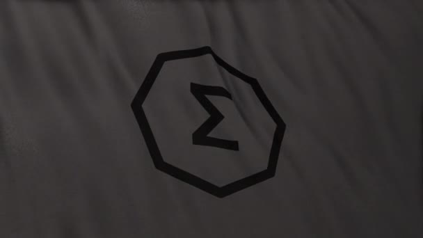 Ergo Erg Coin图标标志在灰色旗帜背景上 利用区块链技术为加密货币和金融技术提供概念3D动画 以确保证券交易 Defi市场交易安全 — 图库视频影像