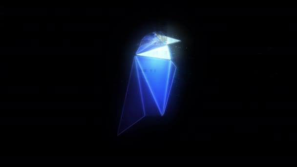 Rvl Ravencoin Lite Icoon Logo Glitched Banner Achtergrond Concept Animatie — Stockvideo