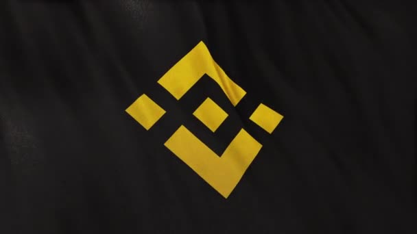 Bnb Binance Coin Icon Logo Black Flag Banner Background Concept — Vídeo de Stock