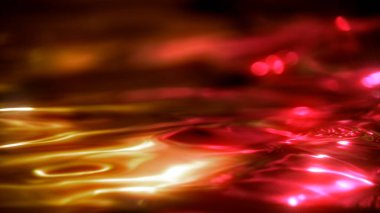 Soyut, soyut, makro su dalgası döngüsü arka planı. Altın Kırmızısı kopya uzay vitrini model element arkaplanı. Sıvı erimiş sıvı, parlak çivit mor yağ yüzeyinin 3 boyutlu çizimi.