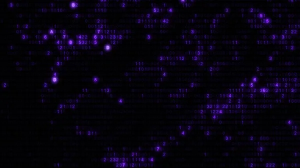보라색 컴퓨터 프레임 배경입니다 템플릿을 바이너리 암호화 알고리즘 스크린 일러스트 — 스톡 사진