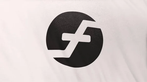 Firo Coin Logo Icono Sobre Fondo Bandera Blanca Concepto Ilustración —  Fotos de Stock