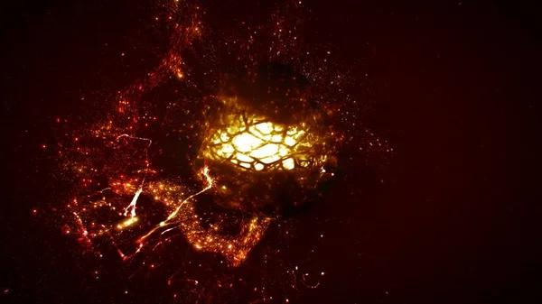 Energicznie Gotująca Się Plazma Fuzyjna Ognistego Płonącego Gazu Ciekłego Mistycznego — Zdjęcie stockowe