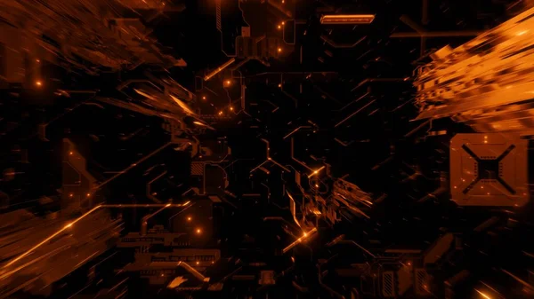 Futuristische Abstrakte Orange Cyberspace Gaming Banner Hintergrund Konzept Zur Gestaltung — Stockfoto