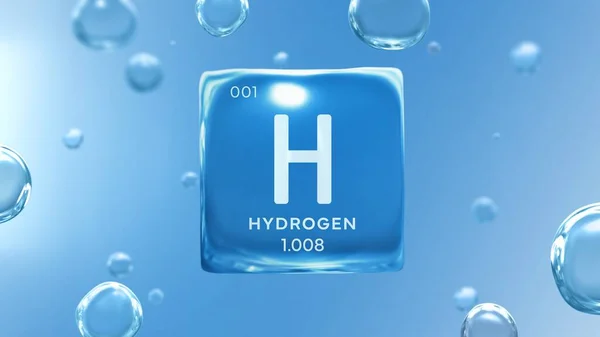 Hydrogen Dal Titolo Cubo Bolla Illustrazione Sfondo Bio Infografica Con — Foto Stock