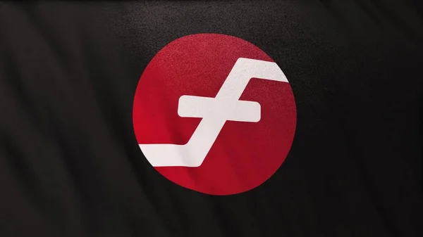 Siyah Bayrak Arkaplanında Firo Coin Simgesi Logosu Defi Borsasında Işlemleri — Stok fotoğraf