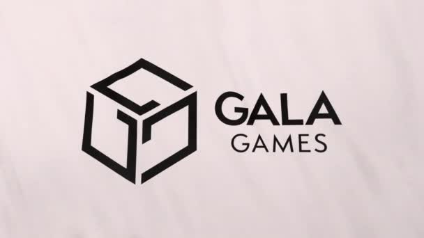 Гала Игры Gala Coin Иконка Логотипа Белом Фоне Флага Баннера — стоковое видео