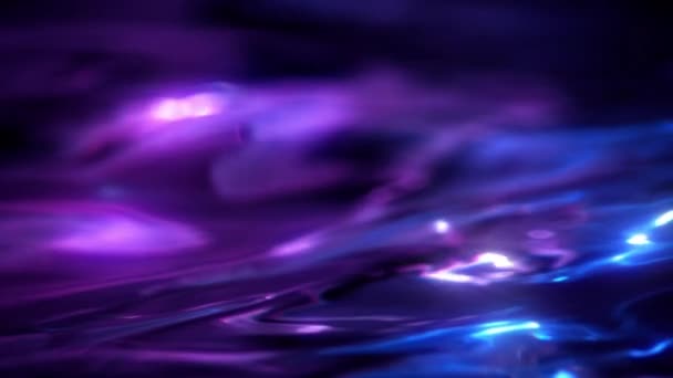Futuristische Abstracte Plasma Golf Lus Achtergrond Paars Blauwe Wetenschap Technologie — Stockvideo