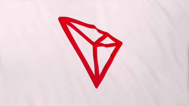 Trx Tron Coin Icoon Logo Witte Vlag Banner Achtergrond Concept — Stockvideo
