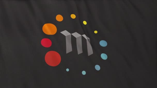 Логотип Иконки Metaverse Etp Coin Фоне Баннера Серого Флага Концепция — стоковое видео