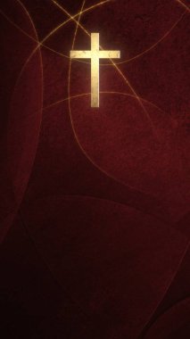 Christian Cross fotokopi alanında. Çevrimiçi ibadet için 3D illüstrasyon canlı kilise vaazında yas tutma zamanı ve Ruhlar Günü ağıt ayini ve keder konsepti.  