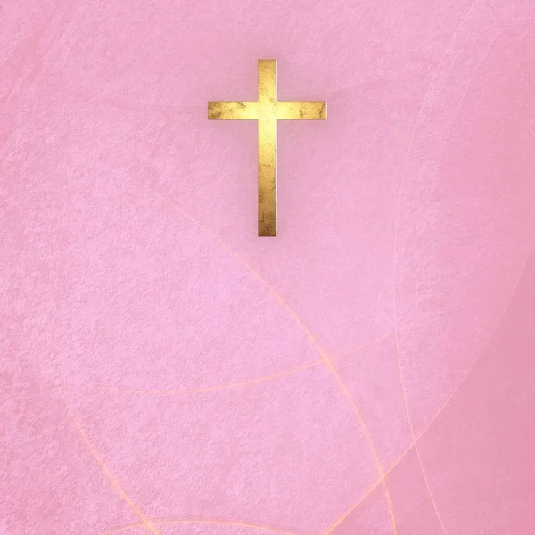 Christian Cross Fotokopi Alanında Çevrimiçi Ibadet Için Illüstrasyon Canlı Kilise — Stok fotoğraf