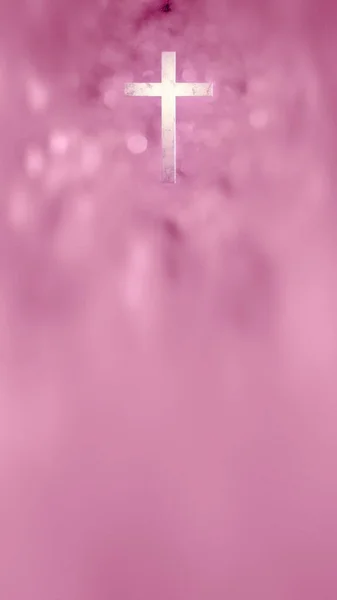 Cross Pink Background — Stock Photo, Image