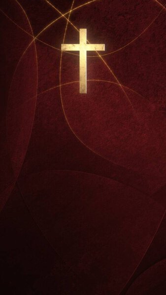 Christian Cross on copy space. 3D illustration for online worship live stream church sermon on Mourning Time and All Souls Day concept of requiem Mass and sorrow.  