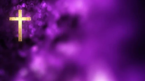 Крест Фиолетовым Фоном Религия Вера — стоковое фото